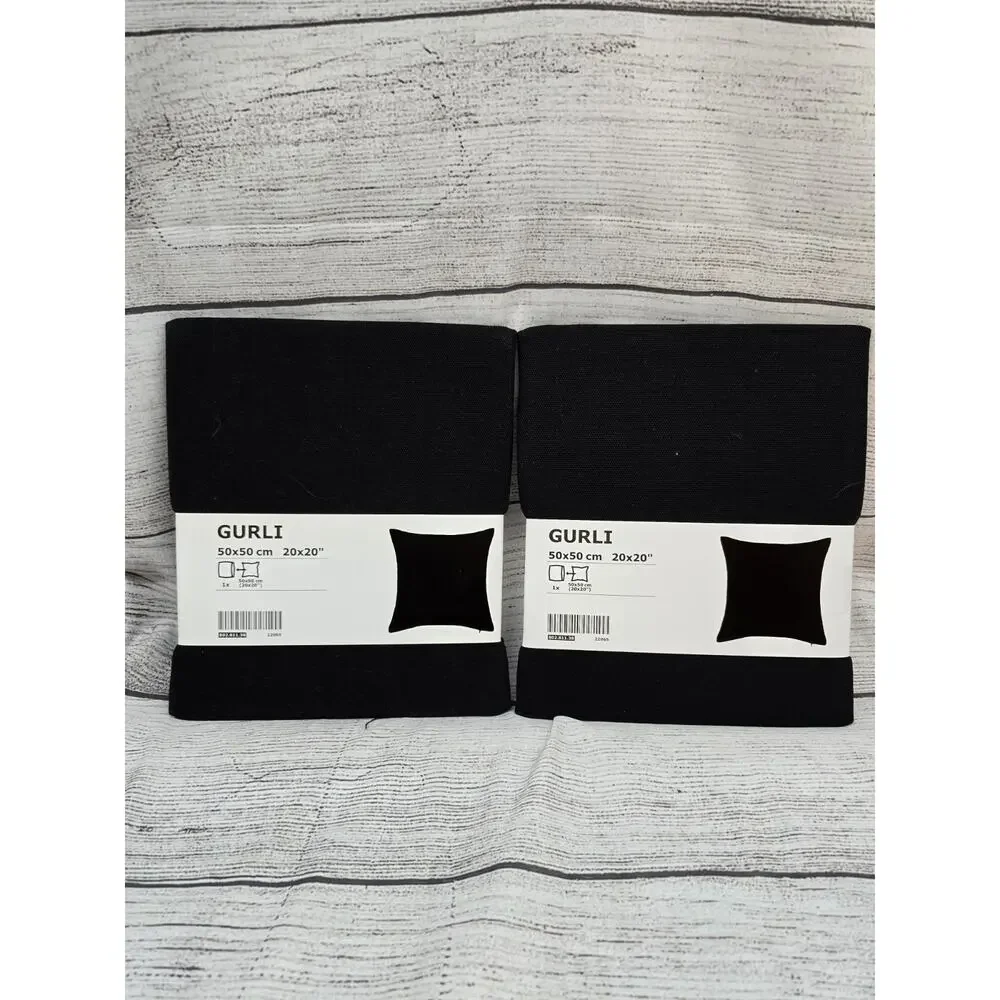 LOT OF 2 - IKEA GURLI Pillow Cushion Cover Charcoal Black 20x20